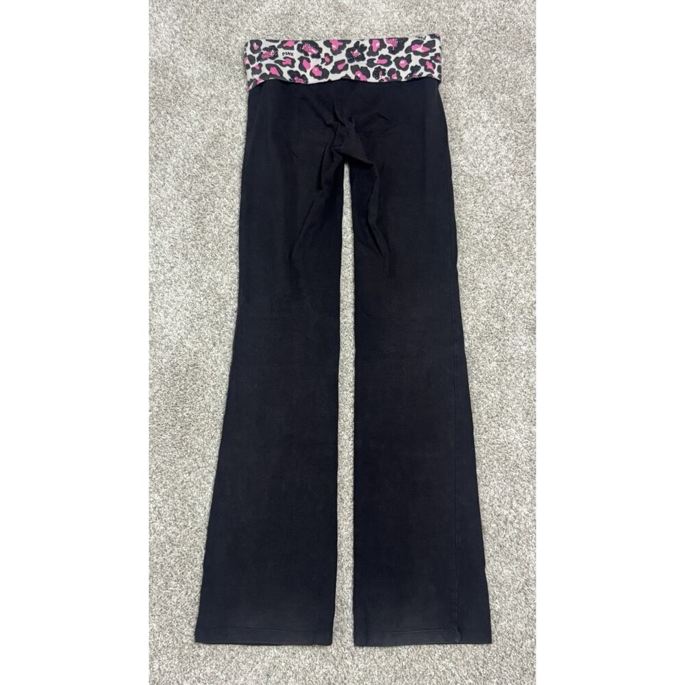 Y2K VTG Victoria’s Secret PINK Leopard Bling Fold Over Yoga Flare Leggings Sz XS - Picture 5 of 9